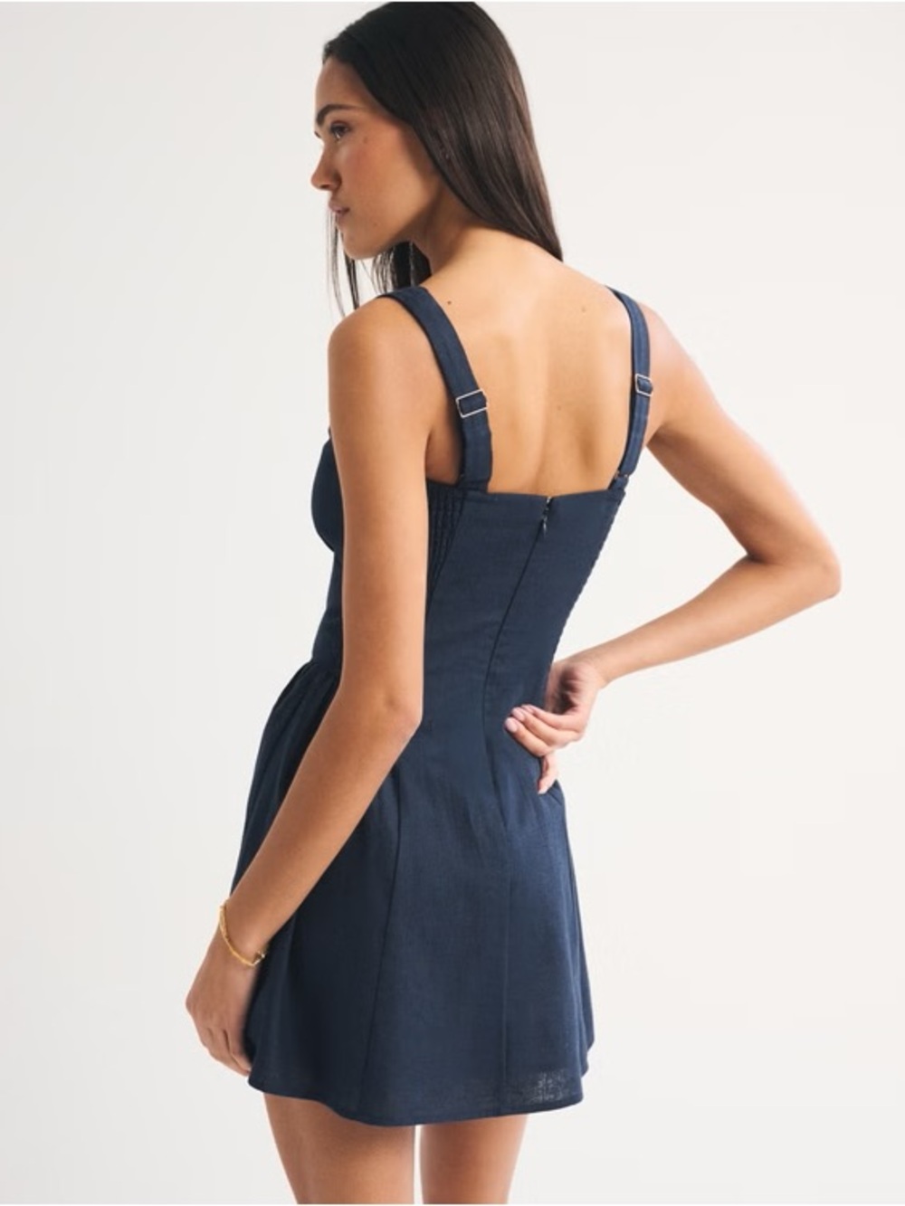 Abercrombie & Fitch Linen-Blend A&F Dylan Bra-Free Mini Dress - Small - Picture 4 of 9